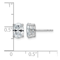 14kw 2ct Lab Grown Diamond VS/SI+ G+ Comp Oval 4 Prong Stud Earrings