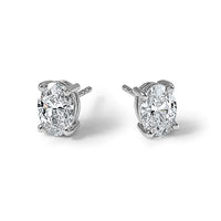 14kw 2ct Lab Grown Diamond VS+ F+ Comp Oval 4 Prong Stud Earrings