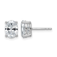14kw 2ct Lab Grown Diamond VS/SI+ G+ Comp Oval 4 Prong Stud Earrings