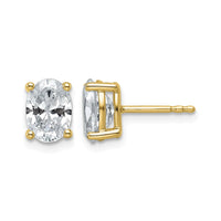 14ky 2ct Cert Lab Grown Diamond VS+ F+ Comp Oval 4 Prong Stud Earrings