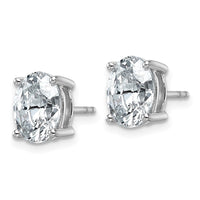 14kw 3ct Lab Grown Diamond VS+ F+ Comp Oval 4 Prong Stud Earrings