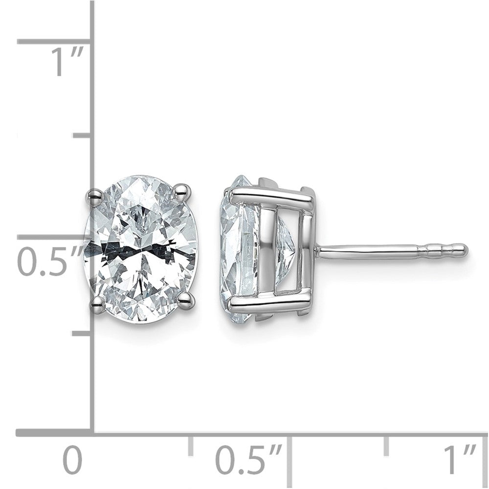 14kw 3ct Cert Lab Grown Dia VS/SI+ G+ Comp Oval 4 Prong Stud Earrings