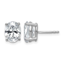 14kw 3ct Cert Lab Grown Dia VS/SI+ G+ Comp Oval 4 Prong Stud Earrings