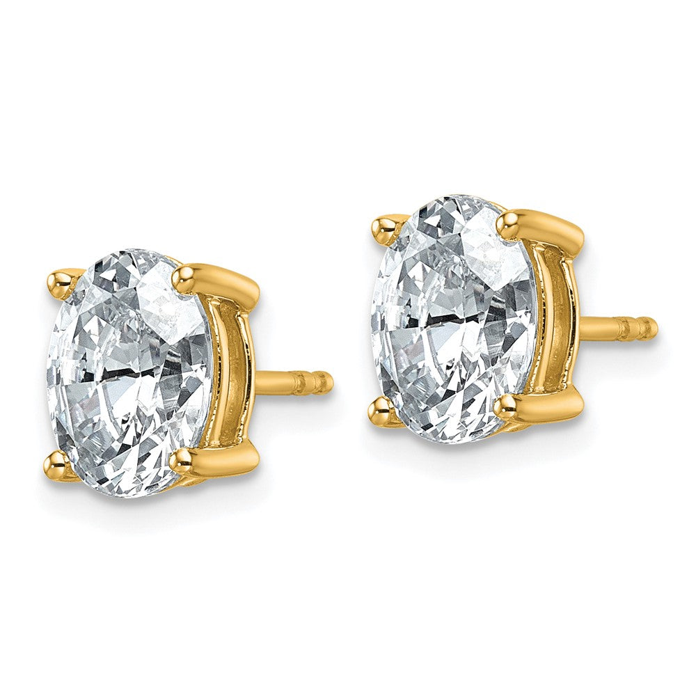 14ky 3ct Lab Grown Diamond VS+ F+ Comp Oval 4 Prong Stud Earrings