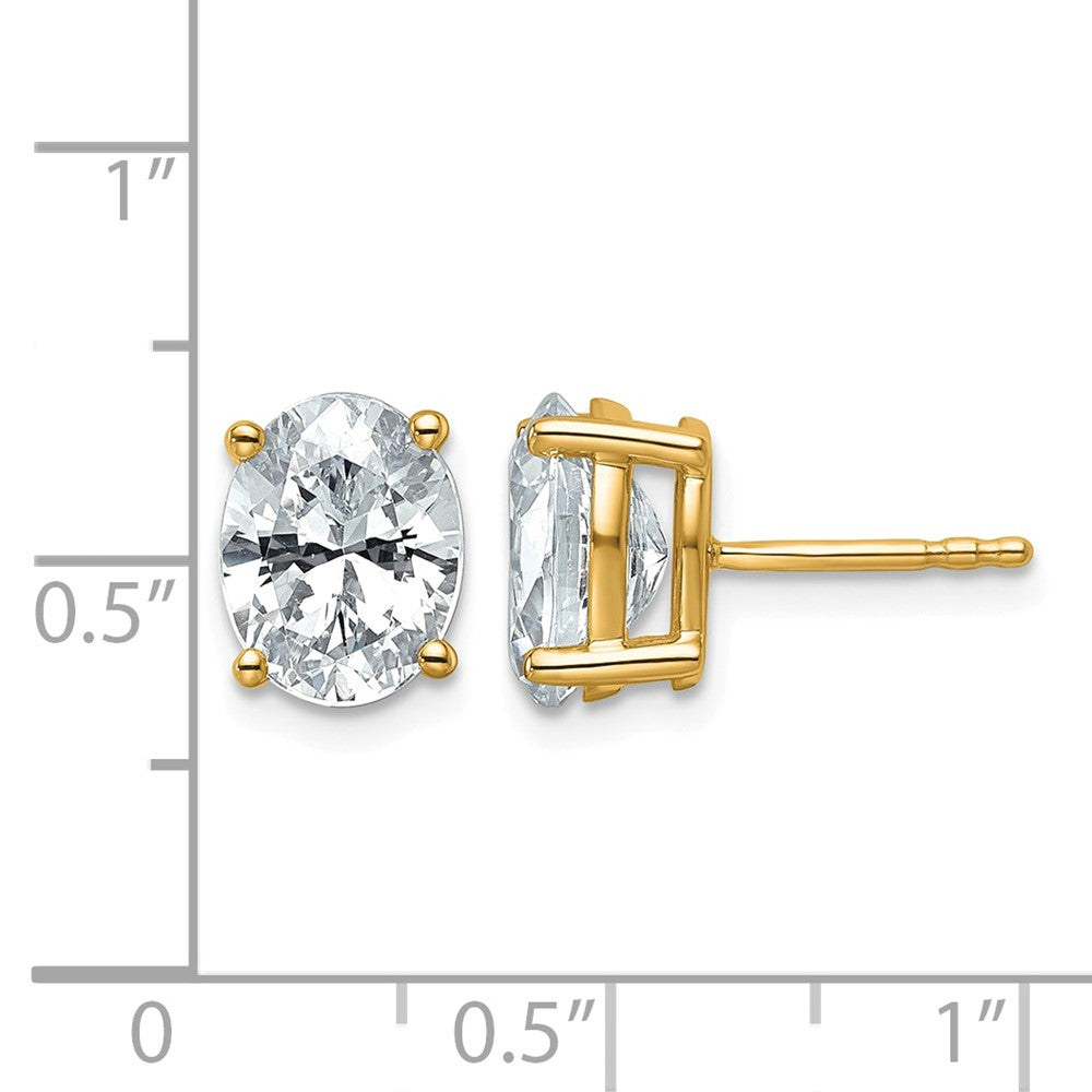 14ky 3ct Lab Grown Diamond VS+ F+ Comp Oval 4 Prong Stud Earrings