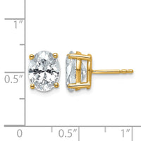 14ky 3ct Lab Grown Diamond VS+ F+ Comp Oval 4 Prong Stud Earrings