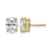 14ky 3ct Lab Grown Diamond VS+ F+ Comp Oval 4 Prong Stud Earrings