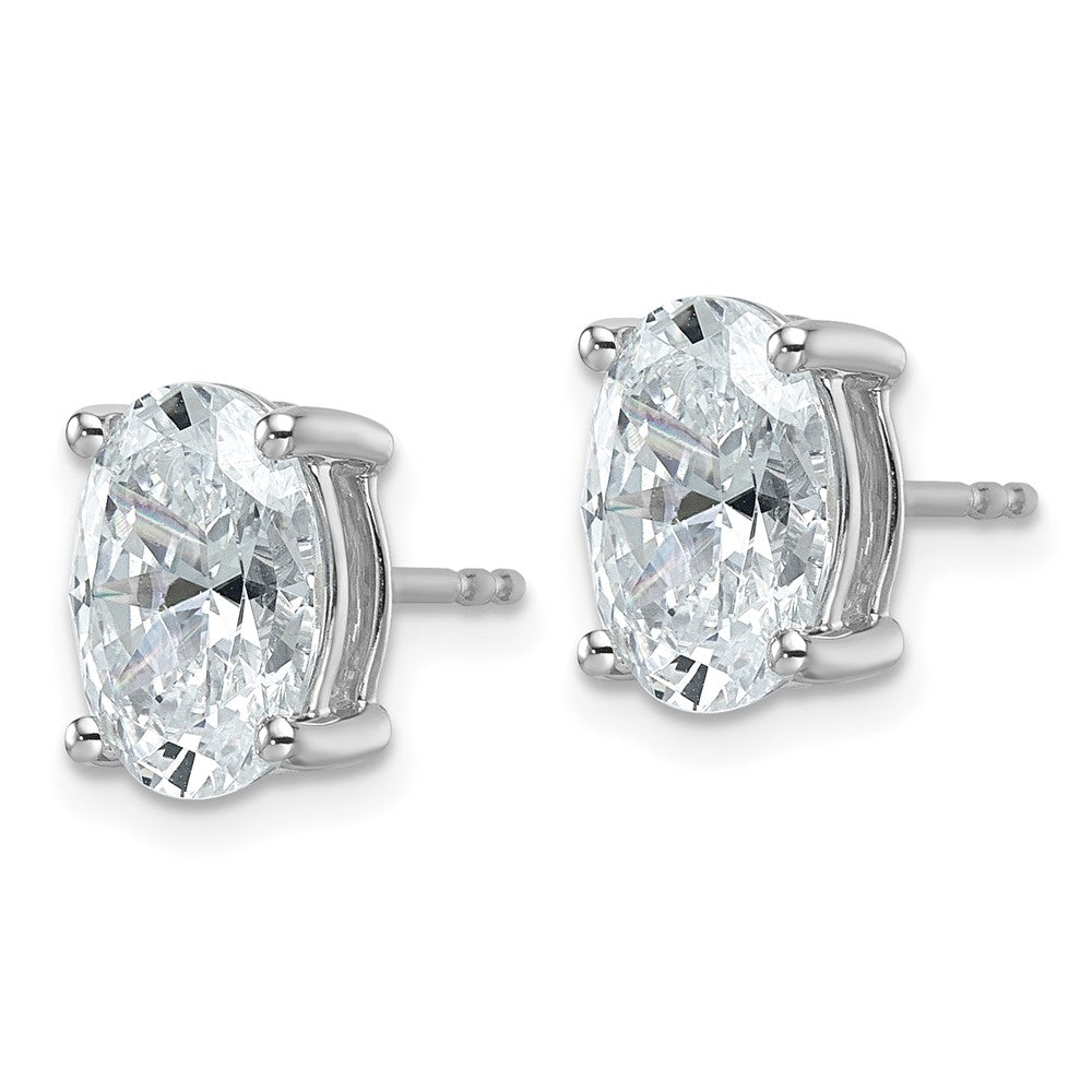 14kw 4ct Lab Grown Diamond VS+ F+ Comp Oval 4 Prong Stud Earrings