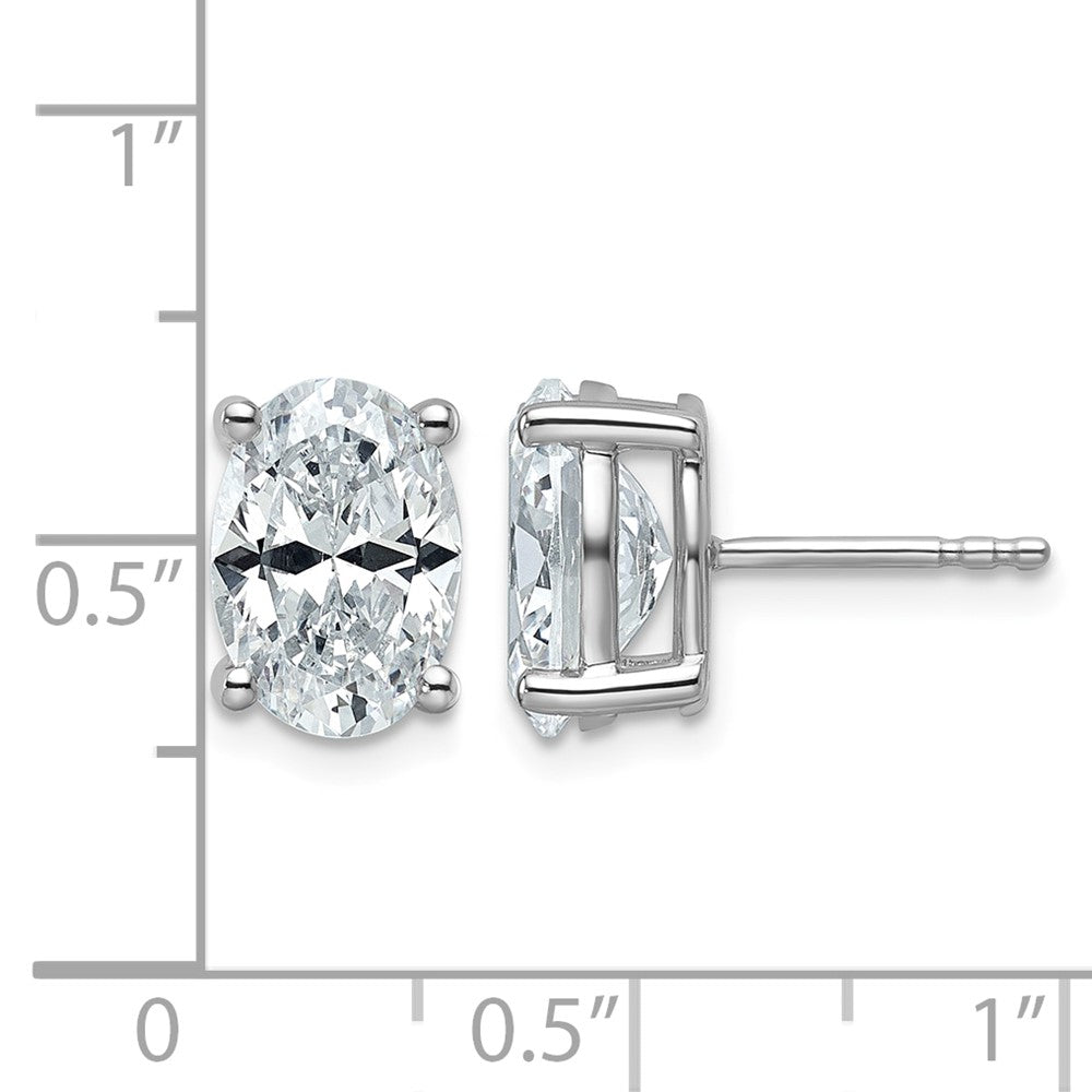 14kw 4ct Cert Lab Grown Dia VS/SI+ G+ Comp Oval 4 Prong Stud Earrings