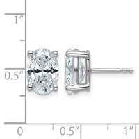 14kw 4ct Lab Grown Diamond VS/SI+ G+ Comp Oval 4 Prong Stud Earrings