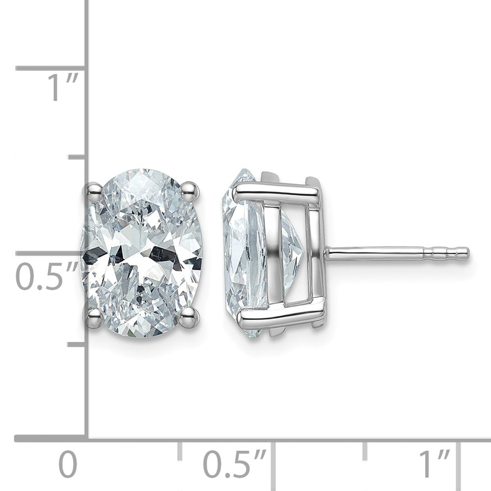 14kw 5ct Cert Lab Grown Diamond VS+ F+ Comp Oval 4 Prong Stud Earrings