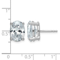 14kw 5ct Cert Lab Grown Diamond VS+ F+ Comp Oval 4 Prong Stud Earrings