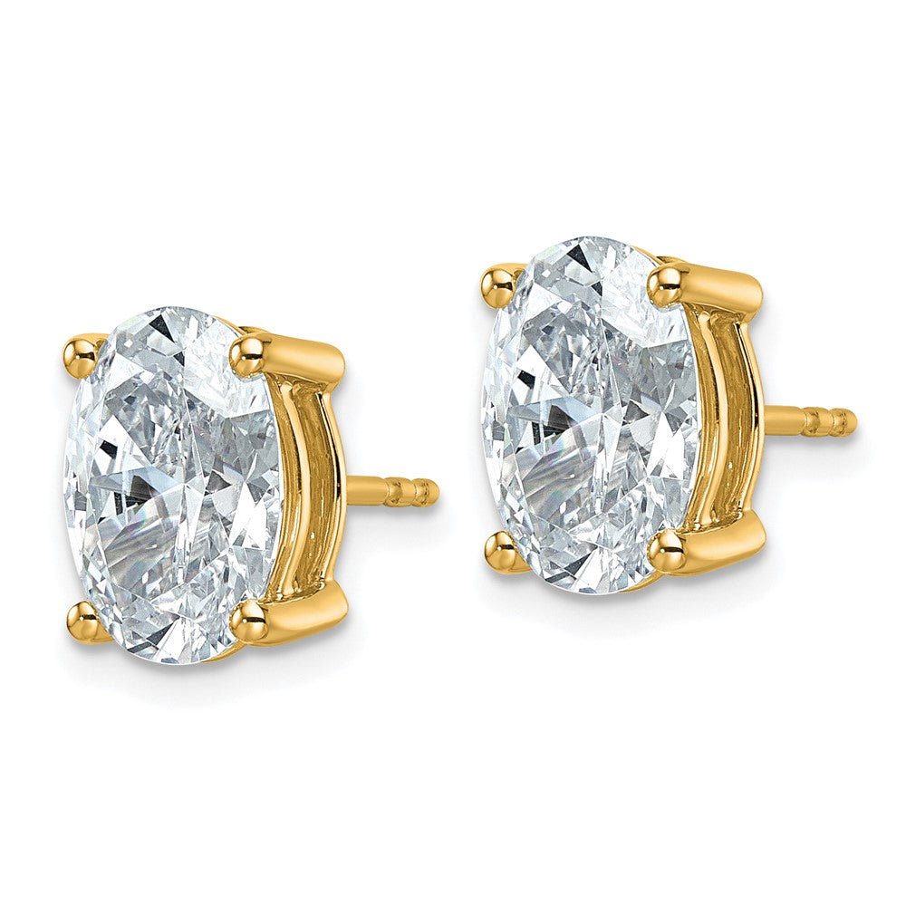 14ky 5ct Lab Grown Diamond VS/SI+ G+ Comp Oval 4 Prong Stud Earrings
