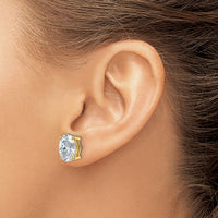 14ky 5ct Cert Lab Grown Diamond VS+ F+ Comp Oval 4 Prong Stud Earrings