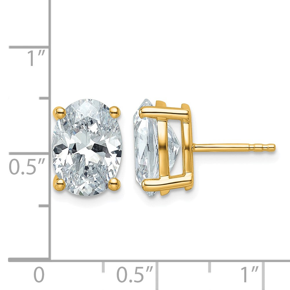 14ky 5ct Lab Grown Diamond VS/SI+ G+ Comp Oval 4 Prong Stud Earrings