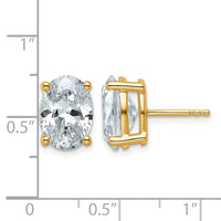 14ky 5ct Lab Grown Diamond VS/SI+ G+ Comp Oval 4 Prong Stud Earrings