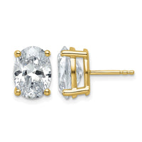 14ky 5ct Lab Grown Diamond VS/SI+ G+ Comp Oval 4 Prong Stud Earrings
