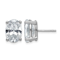 14kw 6ct Cert Lab Grown Diamond VS+ F+ Comp Oval 4 Prong Stud Earrings