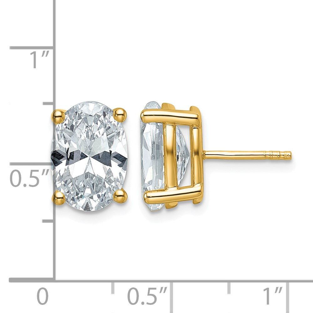 14ky 6ct Lab Grown Diamond VS/SI+ G+ Comp Oval 4 Prong Stud Earrings