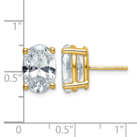 14ky 6ct Lab Grown Diamond VS/SI+ G+ Comp Oval 4 Prong Stud Earrings