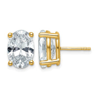 14ky 6ct Lab Grown Diamond VS/SI+ G+ Comp Oval 4 Prong Stud Earrings