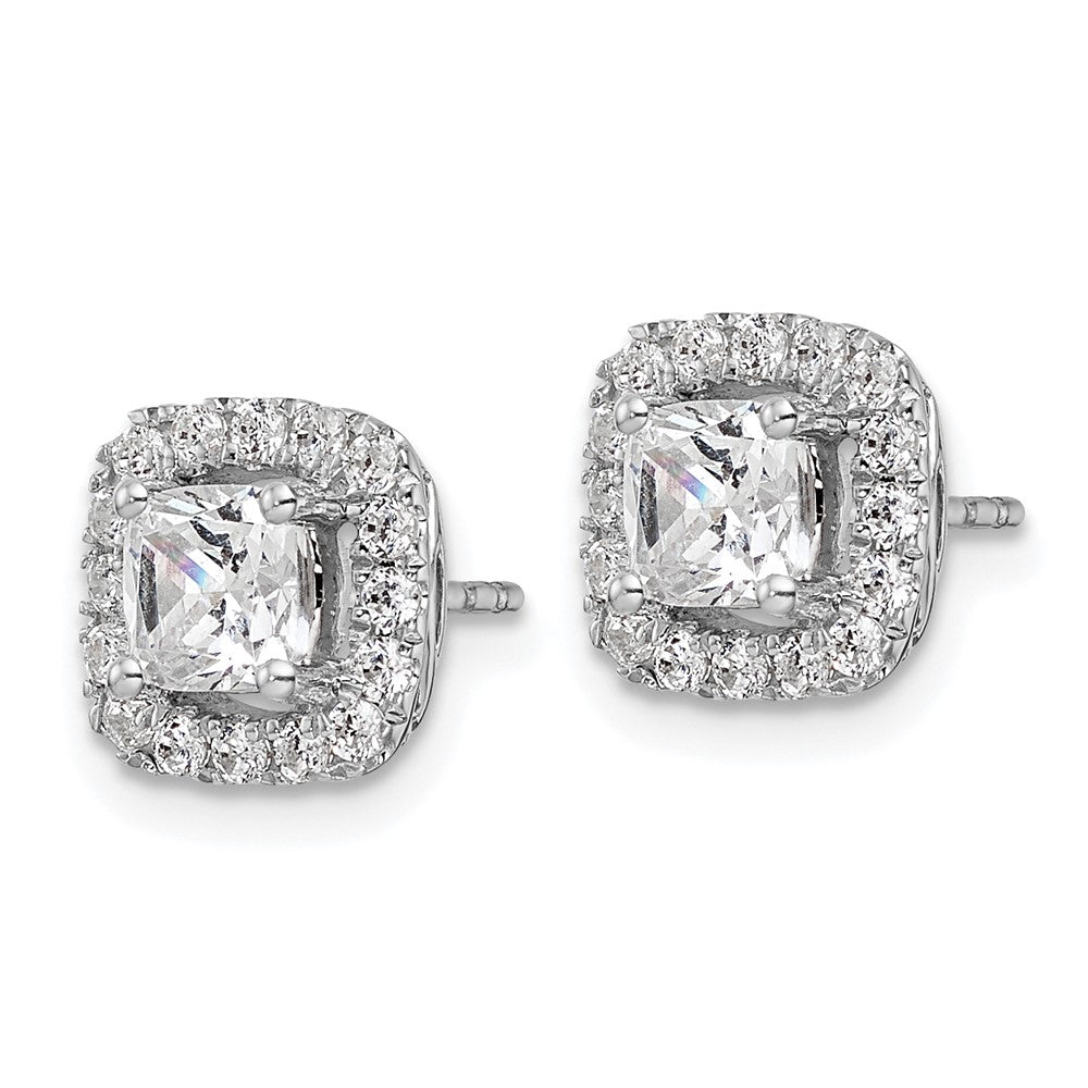 14kw 3/8ct Lab Grown Dia VS/SI+ G+ April Birthstone White Sapphire Earrings