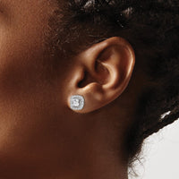 14kw 3/8ct Lab Grown Dia VS/SI+ G+ April Birthstone White Sapphire Earrings