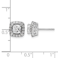 14kw 3/8ct Lab Grown Dia VS/SI+ G+ April Birthstone White Sapphire Earrings