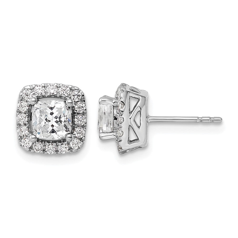 14kw 3/8ct Lab Grown Dia VS/SI+ G+ April Birthstone White Sapphire Earrings