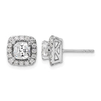 14kw 3/8ct Lab Grown Dia VS/SI+ G+ April Birthstone White Sapphire Earrings
