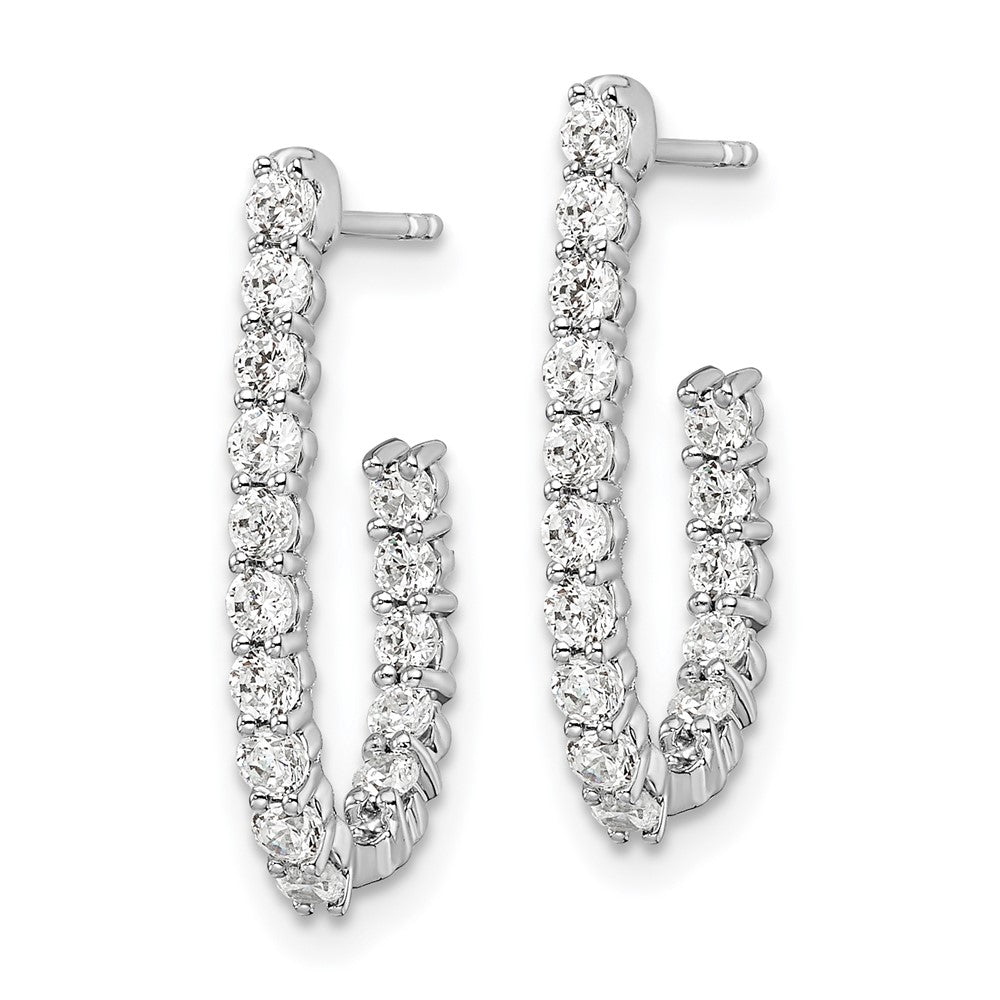14kw 1ct Lab Grown Diamond VS/SI+ G+ Comp In/Out J-Hoop Hoop Earrings