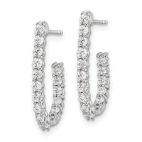 14kw 1ct Lab Grown Diamond VS/SI+ G+ Comp In/Out J-Hoop Hoop Earrings