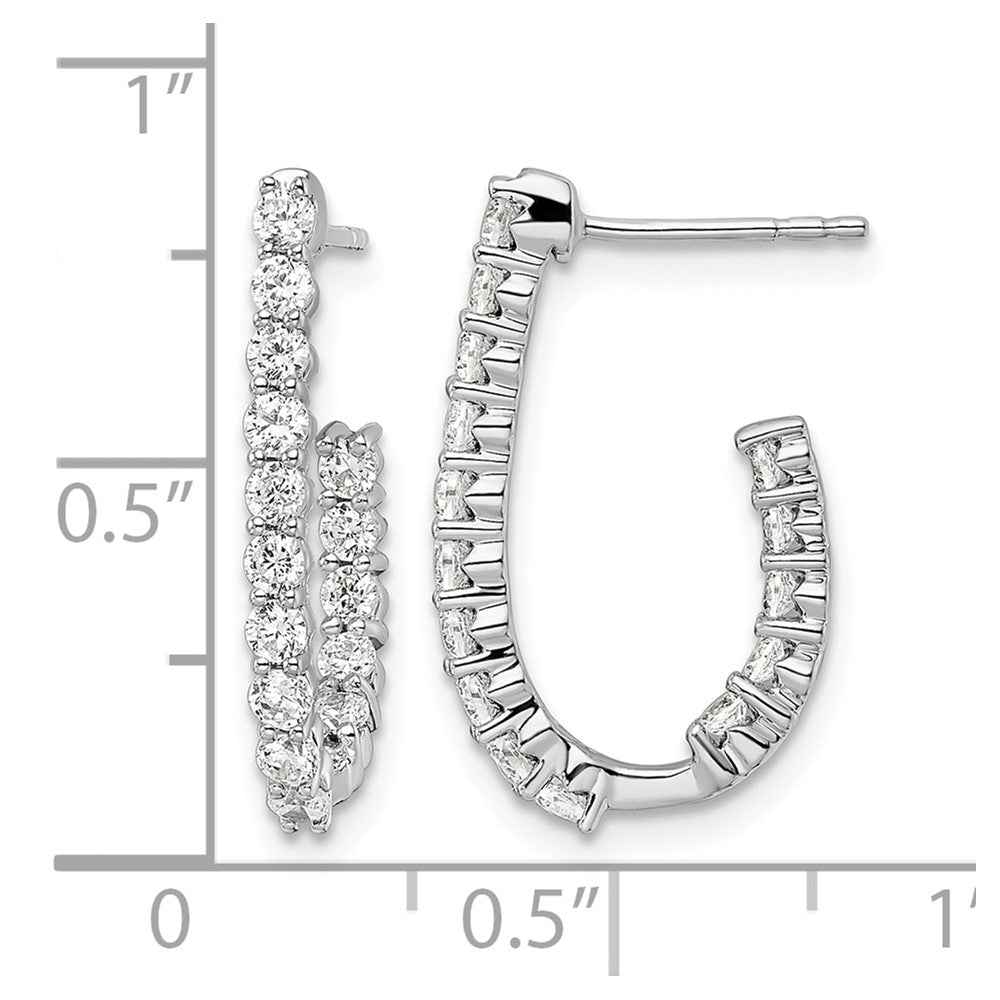 14kw 1ct Lab Grown Diamond VS/SI+ G+ Comp In/Out J-Hoop Hoop Earrings