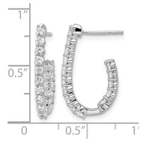 14kw 1ct Lab Grown Diamond VS/SI+ G+ Comp In/Out J-Hoop Hoop Earrings