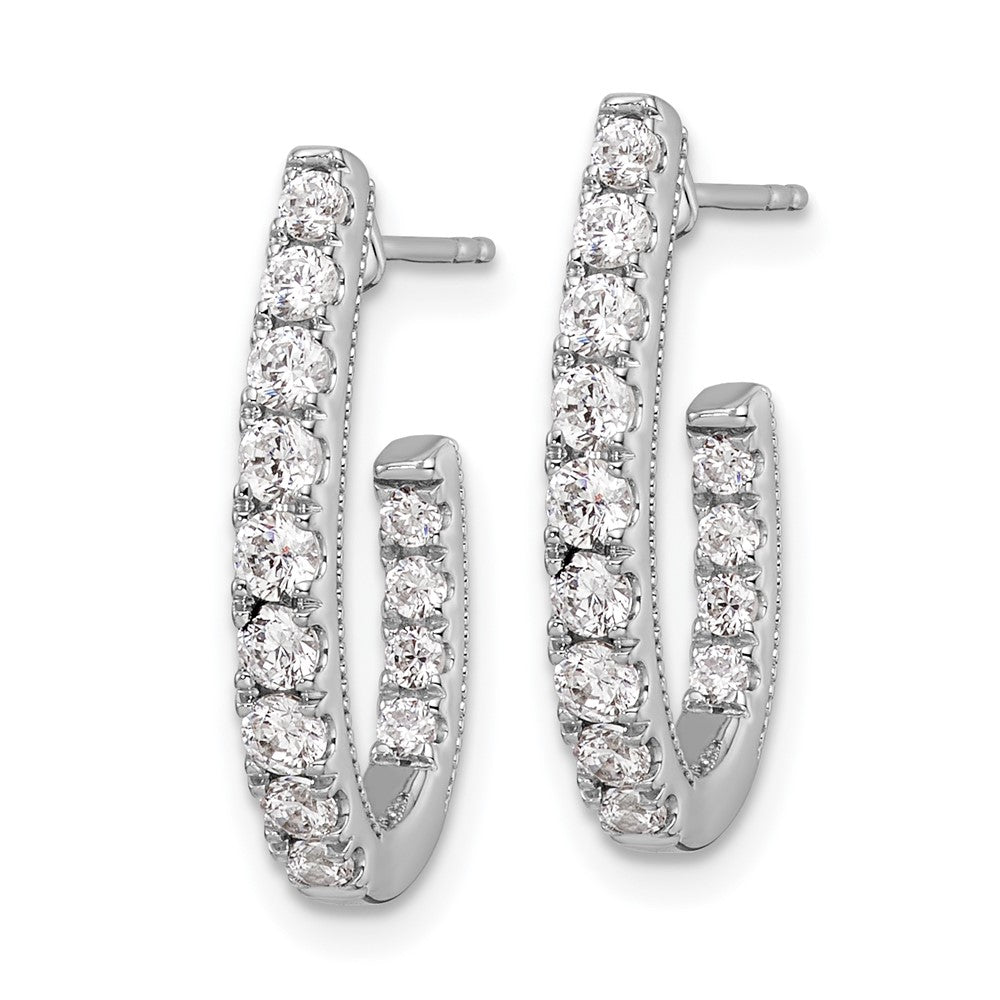 14kw 1ct Lab Grown Diamond VS/SI+ G+ Comp In/Out J-Hoop Hoop Earrings