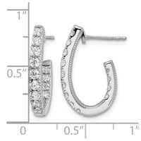 14kw 1ct Lab Grown Diamond VS/SI+ G+ Comp In/Out J-Hoop Hoop Earrings