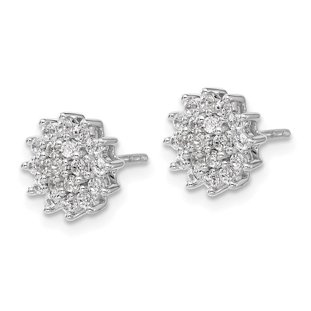 14k White Gold 1/2 ct Lab Grown Diamond VS/SI+ G+ Cluster Post Earrings