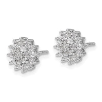 14k White Gold 1/2 ct Lab Grown Diamond VS/SI+ G+ Cluster Post Earrings