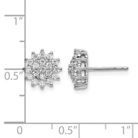14k White Gold 1/2 ct Lab Grown Diamond VS/SI+ G+ Cluster Post Earrings