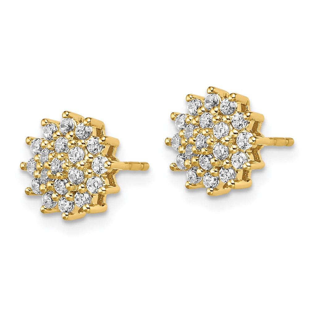 14k 1/2 ct Lab Grown Diamond VS/SI+ G+ Complete Cluster Post Earrings