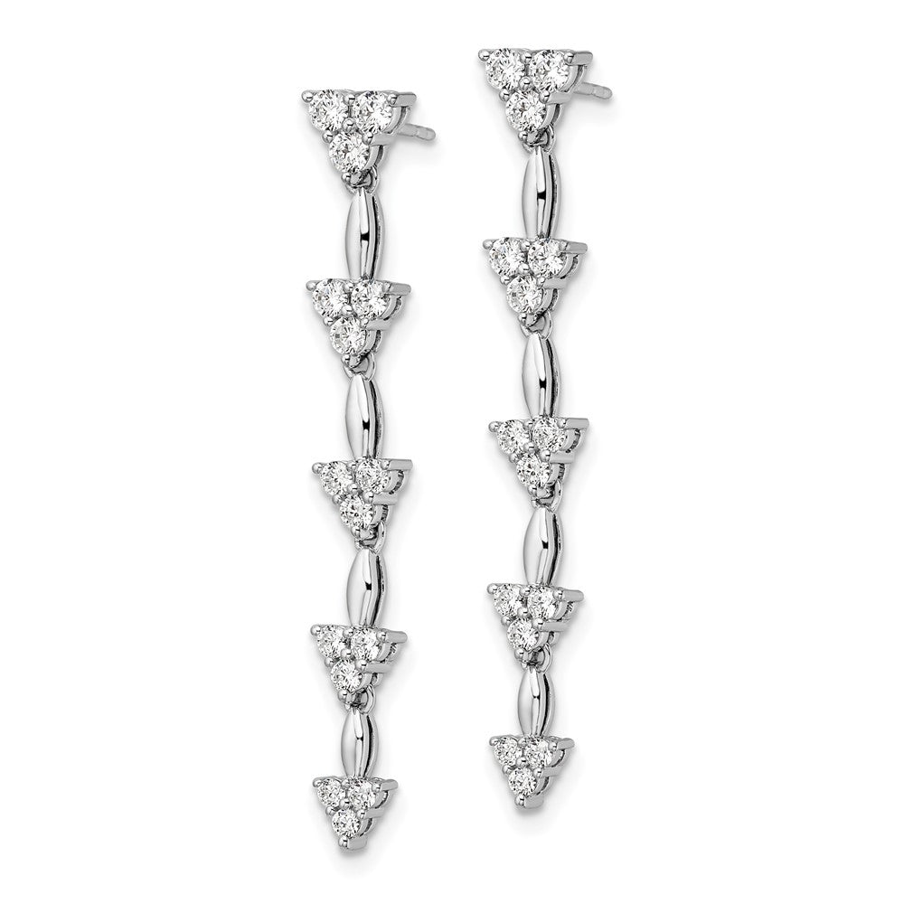 14kw 1ct Lab Grown Dia VS/SI+ G+ Comp. Dangle Cluster Post Earrings