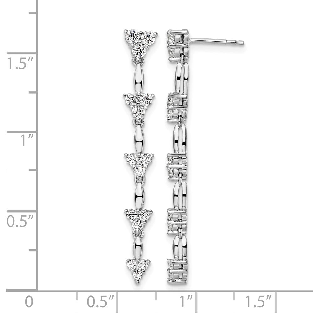 14kw 1ct Lab Grown Dia VS/SI+ G+ Comp. Dangle Cluster Post Earrings