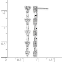 14kw 1ct Lab Grown Dia VS/SI+ G+ Comp. Dangle Cluster Post Earrings