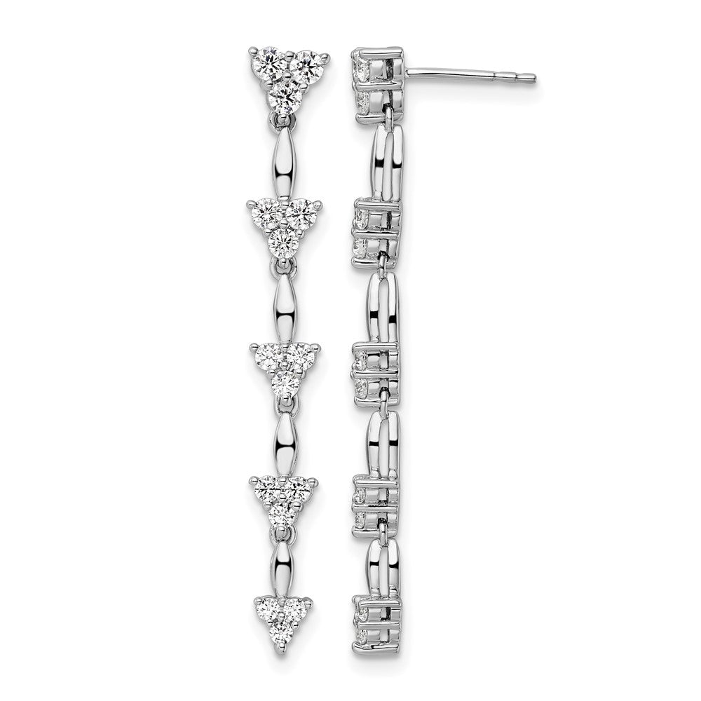 14kw 1ct Lab Grown Dia VS/SI+ G+ Comp. Dangle Cluster Post Earrings