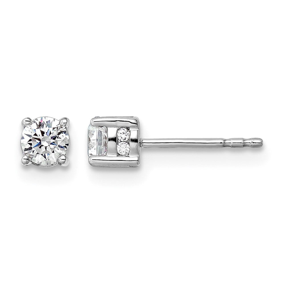 14k White Gold 1/2 ct Lab Grown Diamond VS/SI+ G+ Comp Stud Post Earrings
