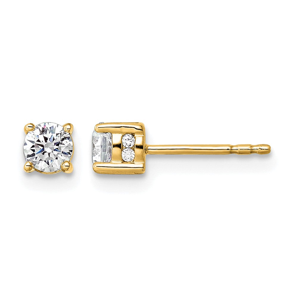 14k Yellow Gold 1/2 ct Lab Grown Diamond VS/SI+ G+ Comp Stud Post Earrings