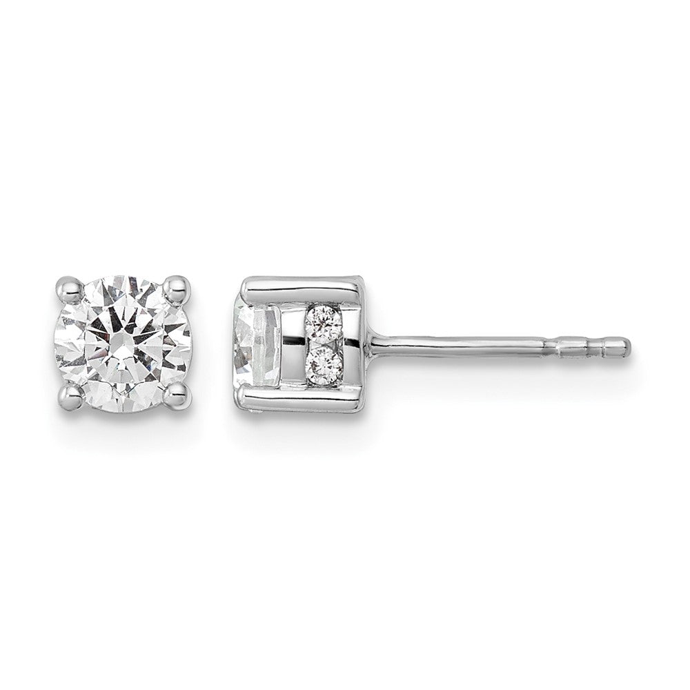 14k White Gold 1 ct Lab Grown Diamond VS/SI+ G+ Comp Stud Post Earrings
