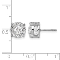 14kw 2ct Lab Grown Diamond VS/SI+ G+ Comp Round Halo Post Earrings