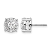 14kw 2ct Lab Grown Diamond VS/SI+ G+ Comp Round Halo Post Earrings