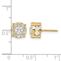 10k 2ct Lab Grown Diamond VS/SI+ G+ Comp Round Halo Post Earrings